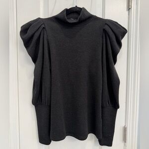 Express: Black Puff Sleeve Sweater